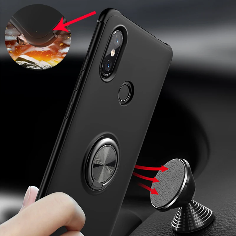 

Mi8 Bracket Cases for Xiaomi Mi 8 SE Lite 8 Pro 6 Mi 6X A2 Max 3 Case Air-bag Anti-knock Finger Ring Cover Magnet Car Holder