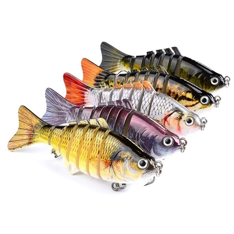  5 pcs Fishing Lures 10cm 15.5g Multi Jointed Swim Bait Lifelike Hard Bait Artificial Fish Lures Cra