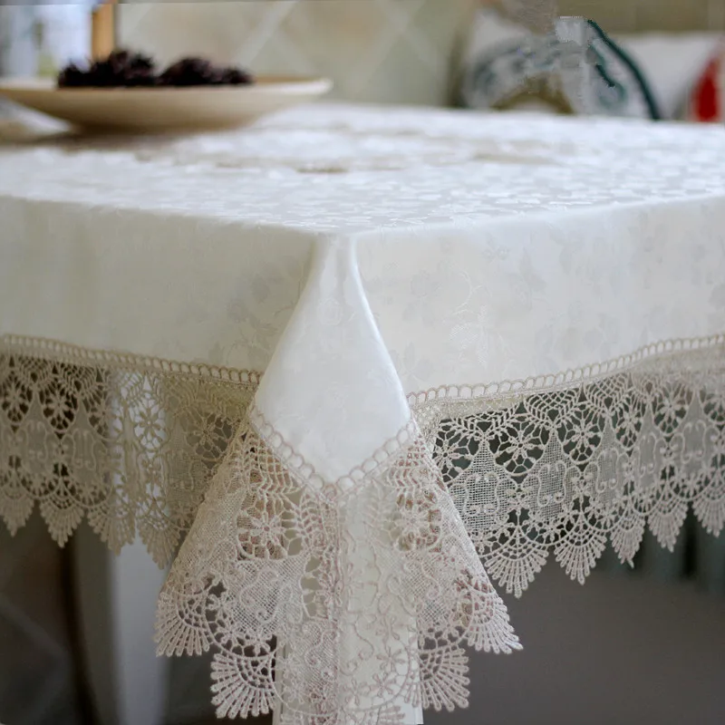  Proud Rose Lace Table Cloth Table Cover Wedding Decoration European Embroidery Tea Table Cloth Lace