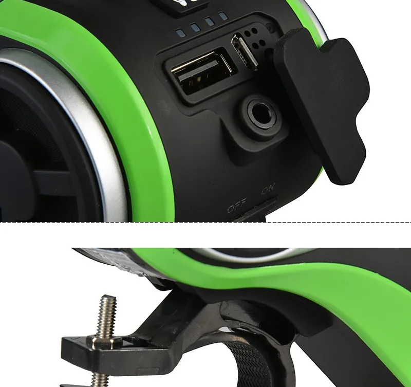 Best ROCKBROS 5 In 1 Double LED Bicycle Light+Bluetooth Audio MP3 Player Speaker+Charging Power Bank+Ring Bell+Bicycle Phone Holder 18