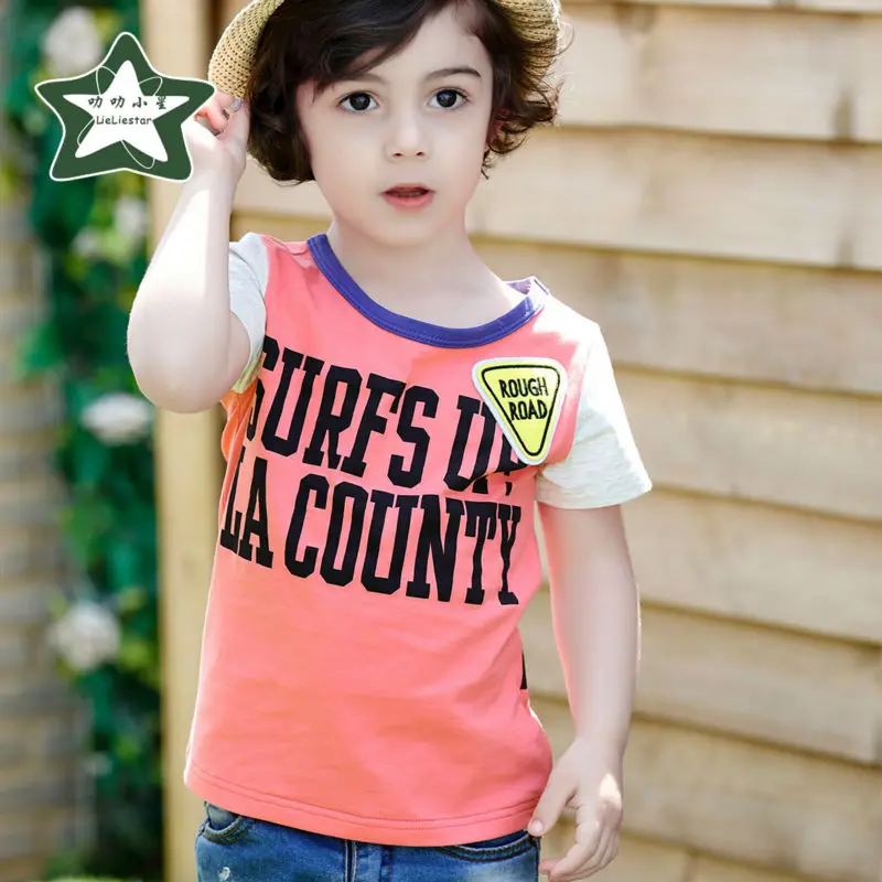 Casual Printed Letter T Shirt For Boy Cotton Kids T shirts Summer Children T Shirts For Boys O