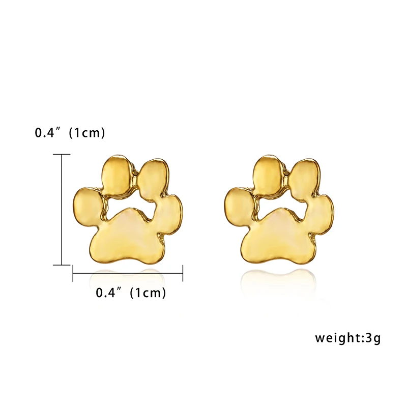 Милые серьги с лапами для женщин Симпатичные кошки и собаки лапы Печать Серьги гвоздики ювелирные изделия подарок проколотое Ухо Ювелирные изделия для девочек Новогодний подарок - Окраска металла: 4
