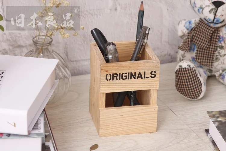 Новые креативные ретро деревянные держатели для ручек школьные офисные студенческие карандашные держатели настольная коробка для хранения подарок 914