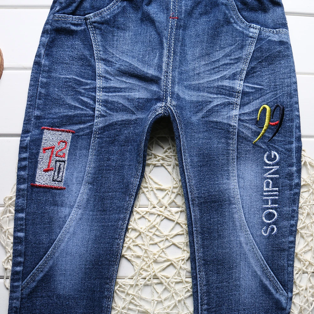Новинка года, модные джинсы для мальчиков длинные джинсовые штаны для мальчиков весенне-осенние брюки для детей летняя одежда для детей возрастом от 3 до 7 лет, JY2-02