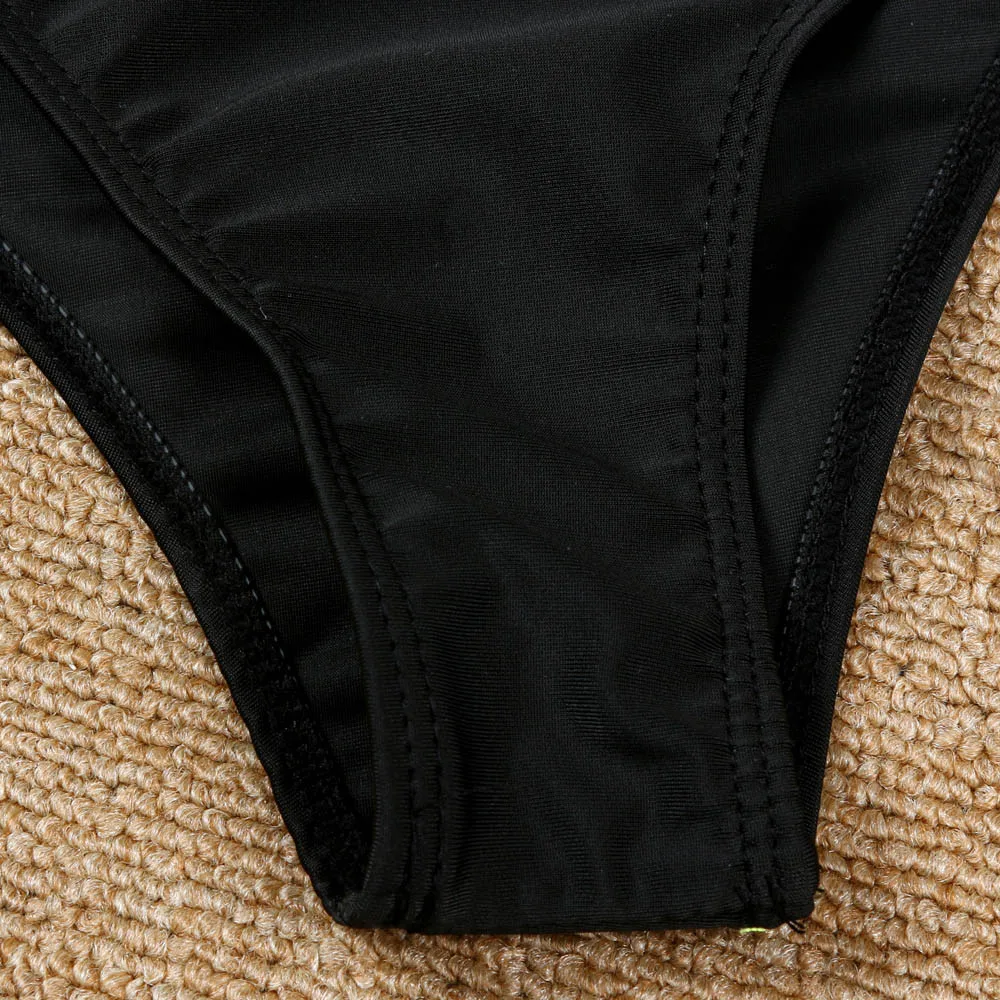 Черный сексуальный женский комплект бикини пуш-ап лифчик купальник с подкладкой бандажный женский купальник купальный Одноцветный пляжный костюм# cx