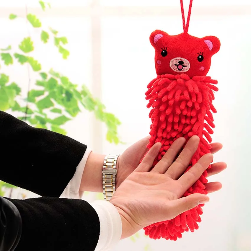 New Cute Baby Hanging Microfiber Soft Hand Towels Kids Enjoy Clean and Dry Hands For Kitchen Bathroom Cartoon Cloths