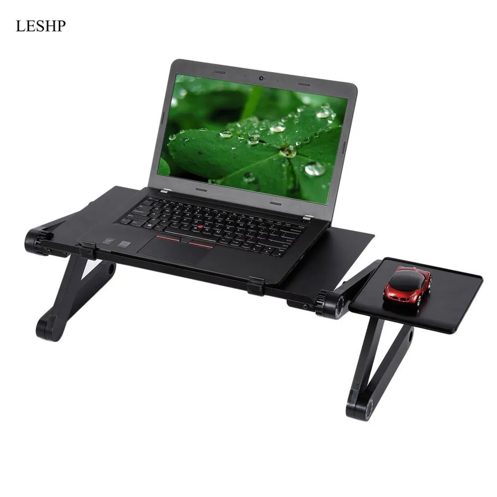 LESHP طاولة كمبيوتر محمول قابلة للتعديل للطي مكتب للحاسوب شخصي محمول جبل ل أريكة تتحول لسرير طاولة كمبيوتر محمول مع مجلس الماوس دفتر الجدول