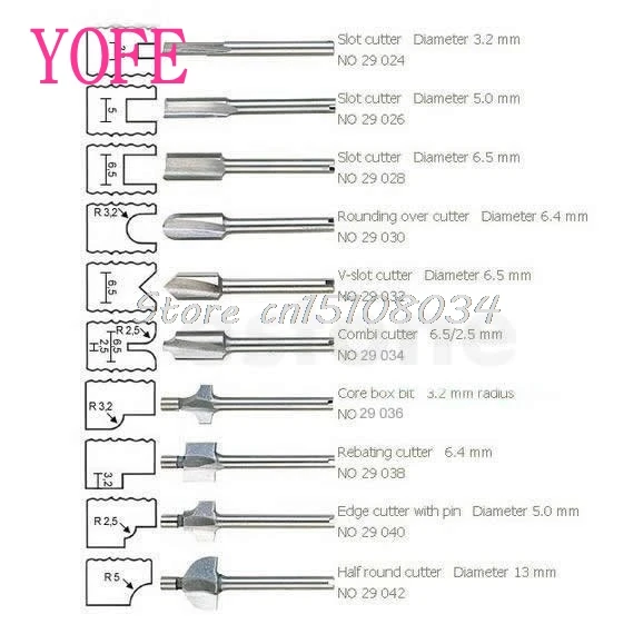 HSS Router Bits Wood Cutter Milling 