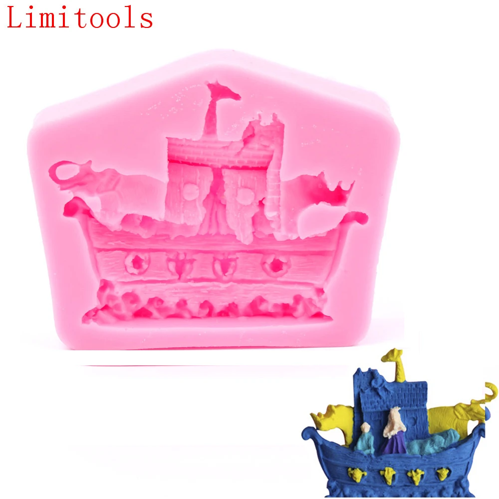 3d Arche De Noe Navire Chocolat Savon Moule Gateau Decoration Outils Bricolage Cuisson Fondant Silicone Moule Aliexpress
