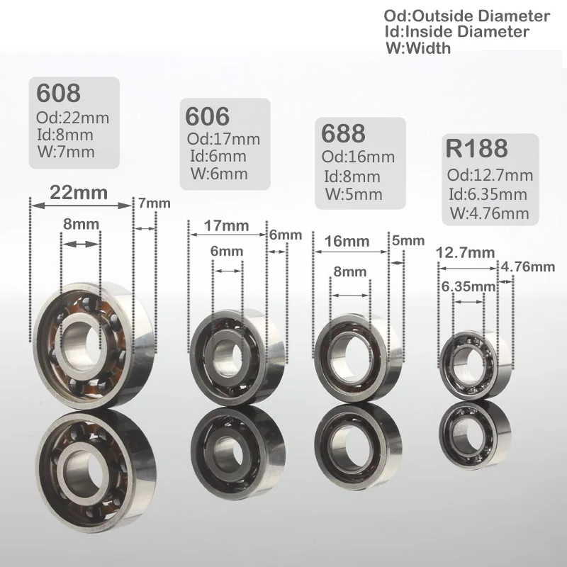 6pieces set Metal R188 606 608 688 hybird ceramics bearing balls for