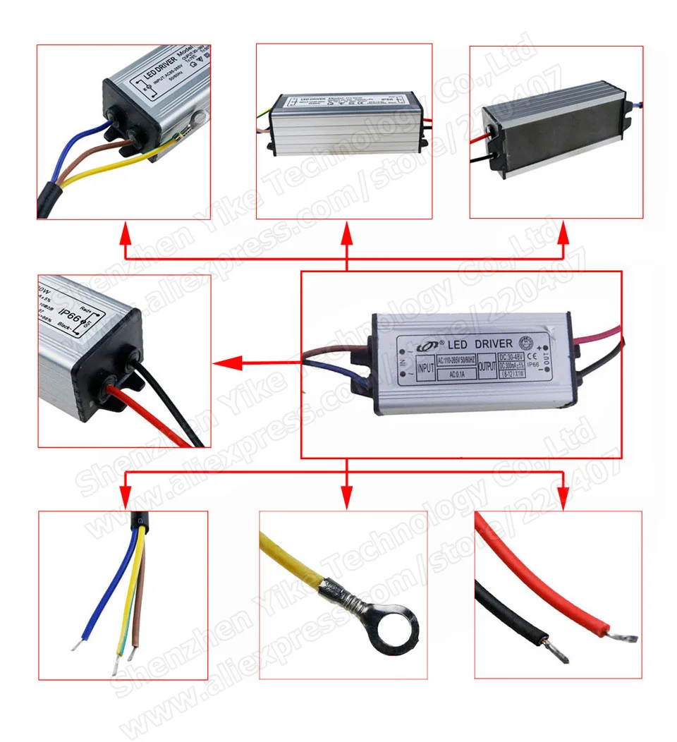 DC 20-40 В 10W20W30W50W 300mA/600MA/900MA/1500MA источник питания прожектор светильник светодиодный драйвер светильник трансформатор IP66 водонепроницаемый адаптер BA