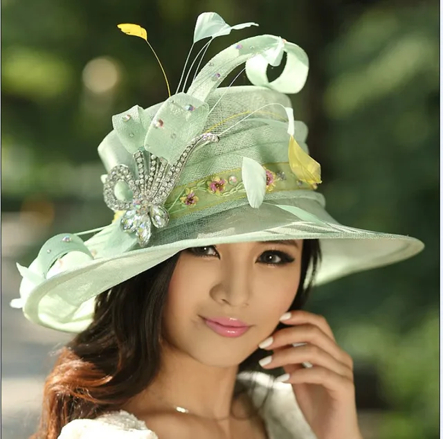 Free Shipping Women Sinamay Hat Derby Church Wedding Cocktail Evening