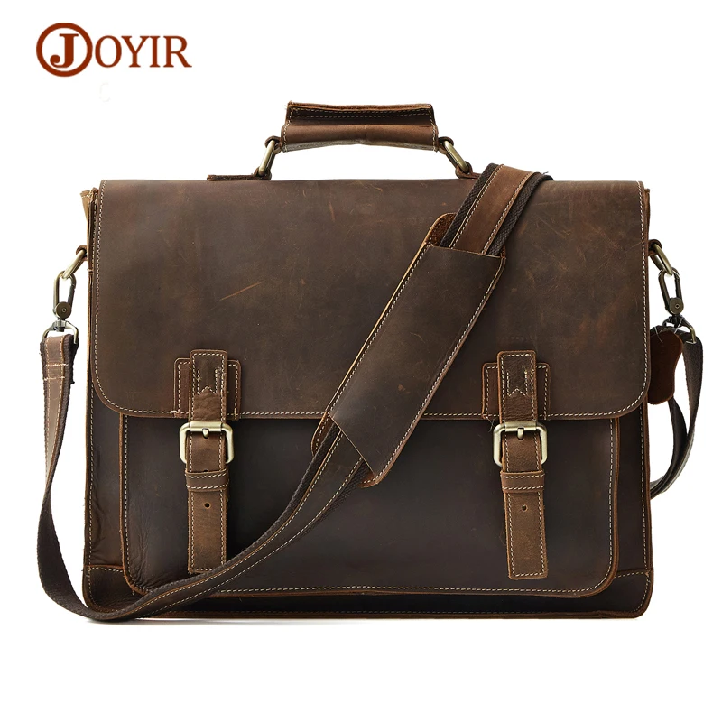 

JOYIR 2017 Retro Men's Briefcase Business Genuine Leather Messenger Bags Casual Travel Man Handbag Shoulder Bag Famous Brand