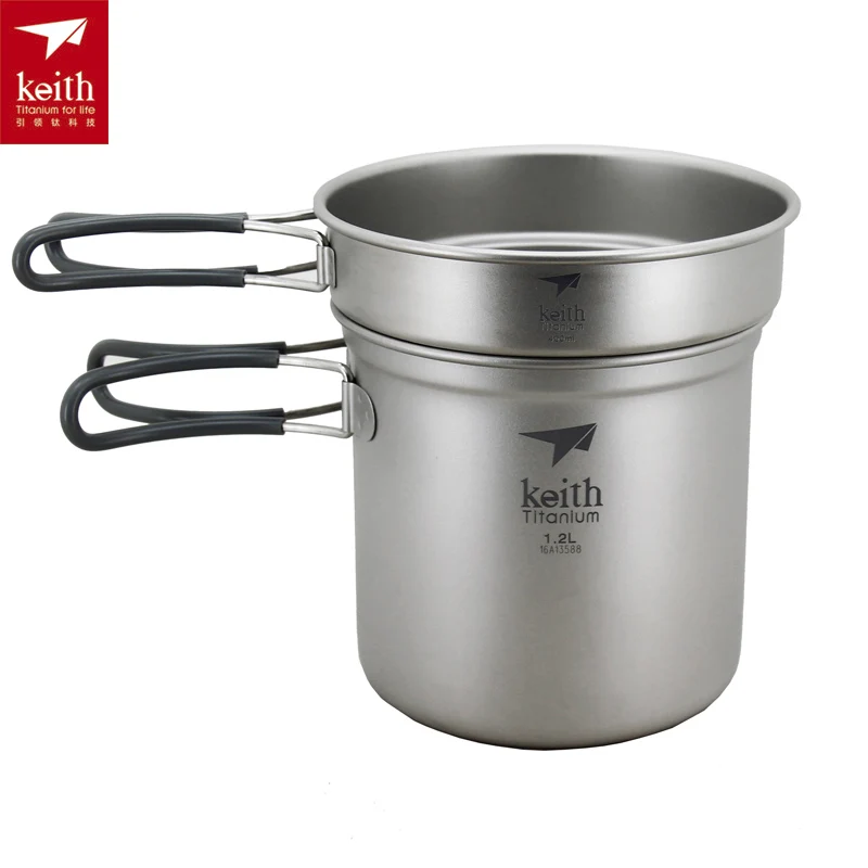 Keith Titanium pot camping Utensilios de cocina titanio Utensilios de cocina ti6012/ti6018 Keith Titanium pot camping Utensilios de cocina titanio Utensilios de cocina ti6012/ti6018