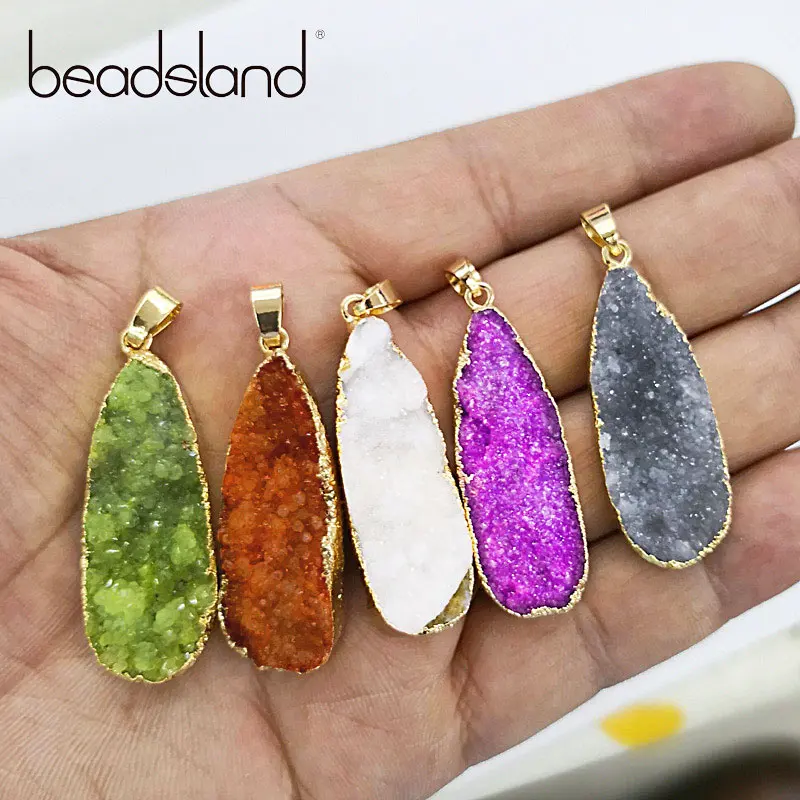 

Beadsland Natural Stone Semiprecious Stone Water Drop Pendant DIY Fashion Necklace For Women 18*40mm 38596