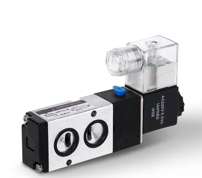 

Free shipping 5 port 2 position pneumatic solenoid valve 4M210-08/AC220V reversing valve Pneumatic solenoid control valve