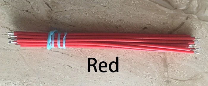 AWG24 AWG22 50 мм 100 мм 150 мм длина 300 в красный черный ПВХ Луженая пластина паяльная головка электрическое соединение медный Fly Перемычка провод кабель - Цвет: Red