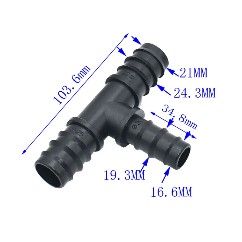 Садовый дождевальный тройник 3/4 до 1/2 шланга Редукционный тройник делитель воды 3 пути Т-образный соединитель колючий сплиттер 3 Кольца 20 шт