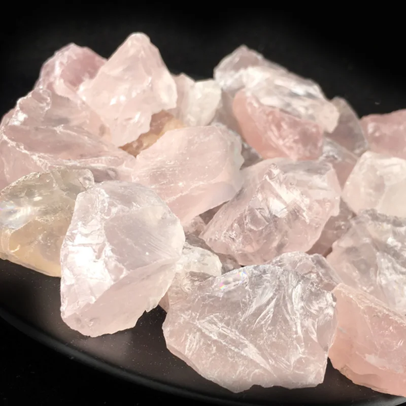 Натуральный камень розовый кварц розовый шероховатый сырой драгоценный камень образец кристаллического минерала каменный кварц чипы гравий счастливый Исцеление украшения