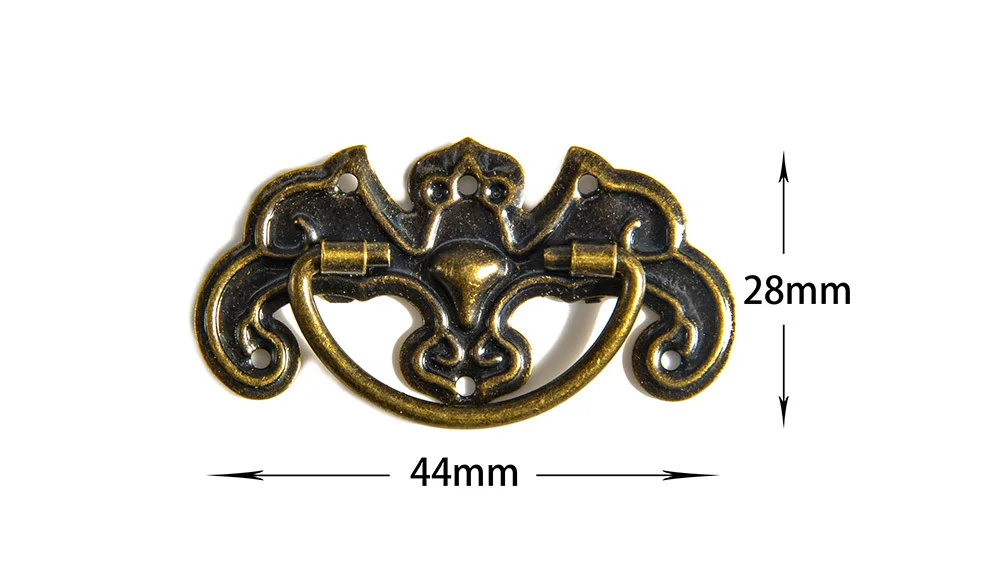 10 шт. бронзовые ручки для ювелирных коробок ящик для шкафа тянет винтажный стол дверь тянет ручки дверное кольцо туалетный чехол мебельная фурнитура