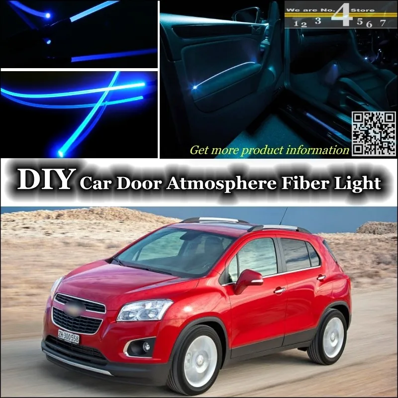 For Chevrolet Trax Tracker interior Ambient Light Tuning Atmosphere Fiber Optic Band Lights Door Panel illumination Not EL light |