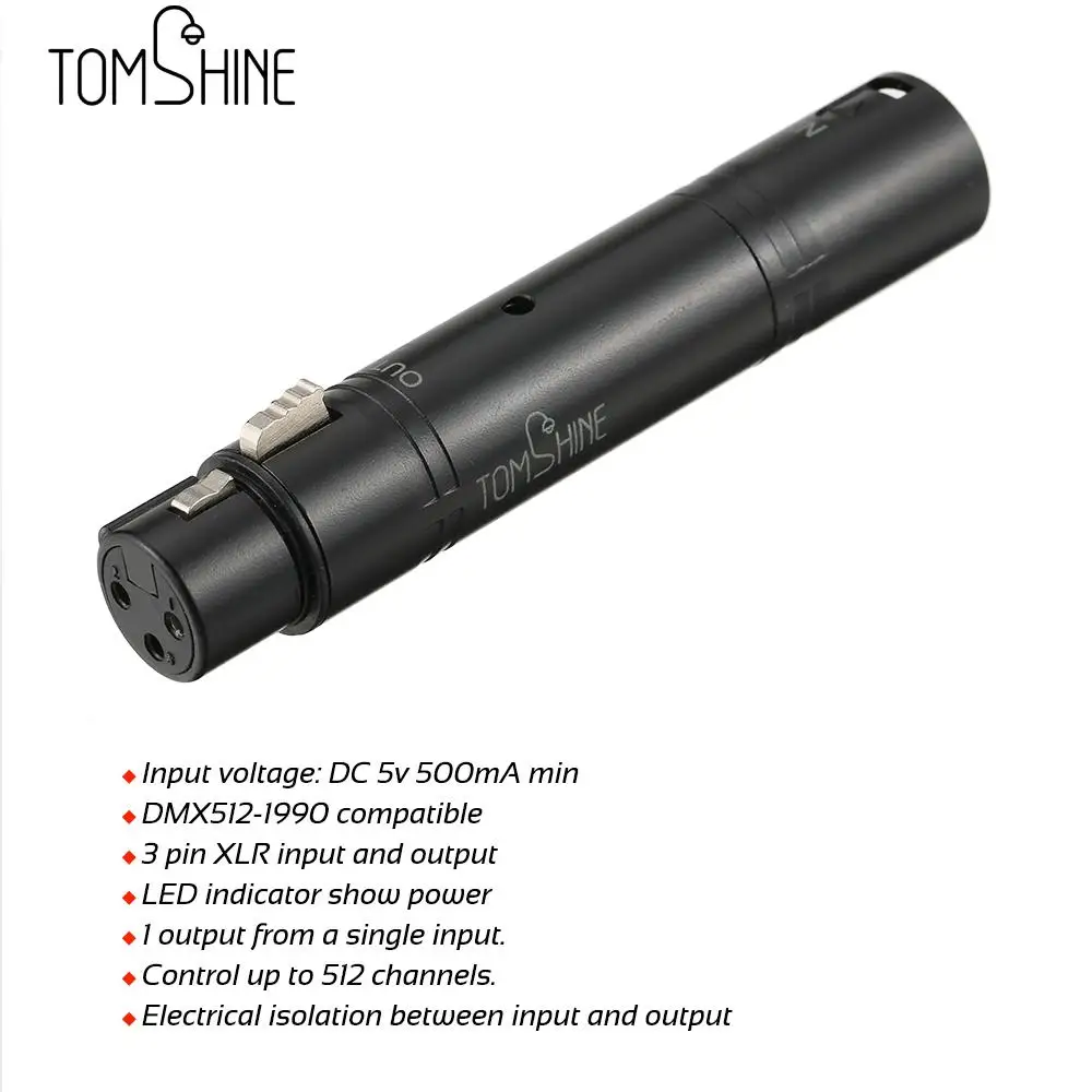 Tomshine мини DMX512 Многофункциональный оптический ретранслятор усилитель 3 Pin XLR вход выход для сцены светильник DJ шоу вечерние Pub клуб