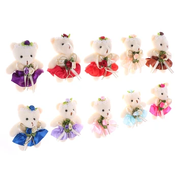 

Mini Small Cartoon Teddy Bears Plush Toy 12CM Wedding Cotton Teddy-Bear Bouquet Stuffed Toys Gifts