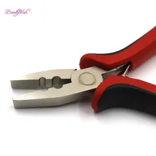 Плоскогубцы для наращивания волос, 10 шт., прямые волосы с двумя отверстиями, микро-волосы с бусинами, щипцы для крючков, черные и красные ручки