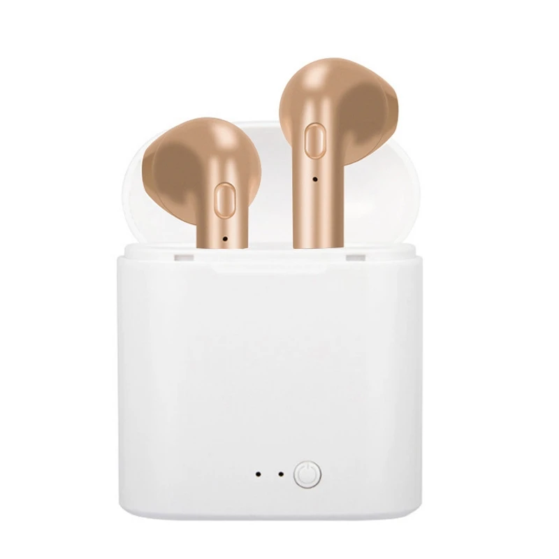 New Mini i7s TWS Wireless Bluetooth Earphone Stereo Earbud Headset With Mic Charging Box For Smart phone Earbuds Earpieces i7s - Цвет: Золотой