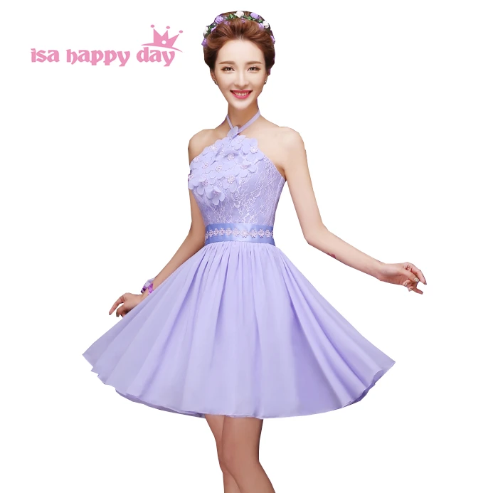 

cheap light purple chiffon bridesmaid sexy short a line length formal bridesmaids dresses 2020 new arrival under $50 H4239