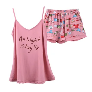 

New Summer Family Pajamas Sets Luxury Women Best Friend Stitch Cotton Cute Sleepwear Two Piece Shorts