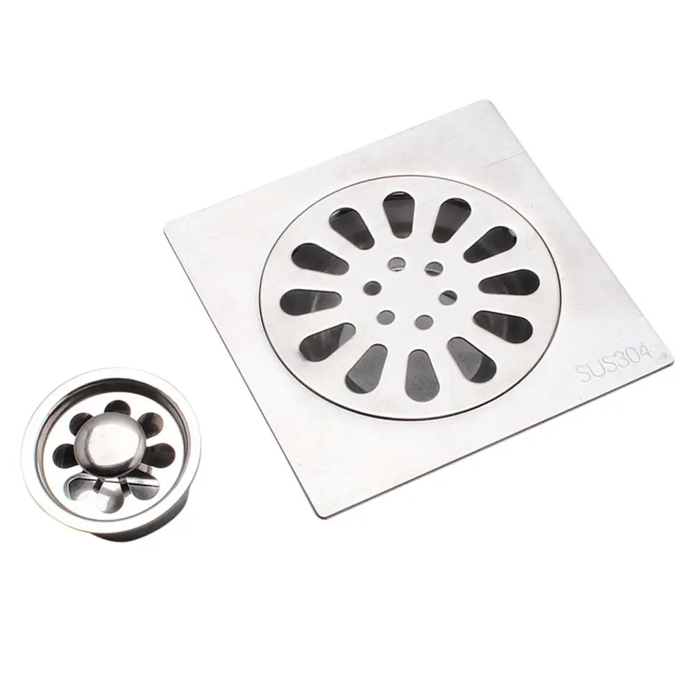 AsyPets Square Shower Floor Drain Bathroom Tile Insert Floor Drainer