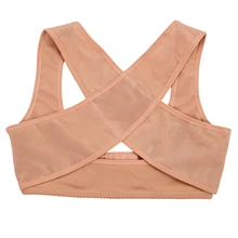 Lady Chest Breast Support Belt Band Posture Corrector Brace Body Sculpting Strap Back Shoulder Vest X Type Pattern Back (L)