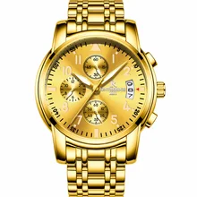 men’s clocks Multifunction luxury gold quartz man business watches waterproof male watch ontheedge brand mens wristwatches