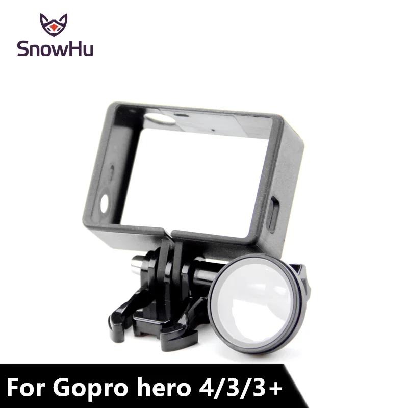 

SnowHu Protective Camera Clear Glass UV +Standard Protective Frame for Gopro Hero 4 3+ Camera Case Protector Mount LD01