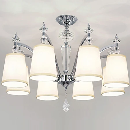 8 lights and bulbs Современный блестящий хрустальный светодиодный светильник для люстры, хромированный металлический светильник для столовой, светодиодный потолочный светильник для спальни, светодиодный подвесной светильник s - Цвет абажура: 8 lights and bulbs
