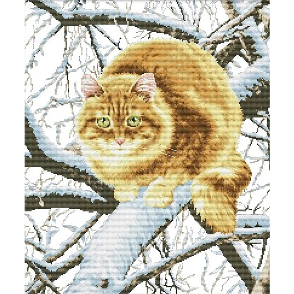 Алмазная живопись квадратная/круглая мозаика с изображением желтого кота сделай