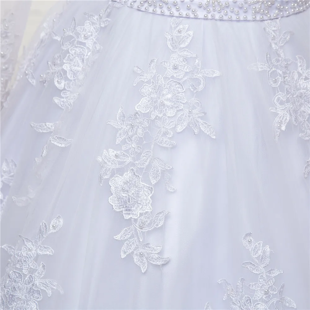 Fansmile Тюль Mariage Vestido De Noiva кружева поезд свадебное платье подгонянного размера плюс свадебные платья свадебное платье FSM-470T