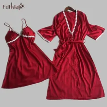 Бренд сексуальный комплект из двух предметов пижамы Халаты комплекты v-образным вырезом летние женские Халаты Женские Халат Кружевной Халат A682