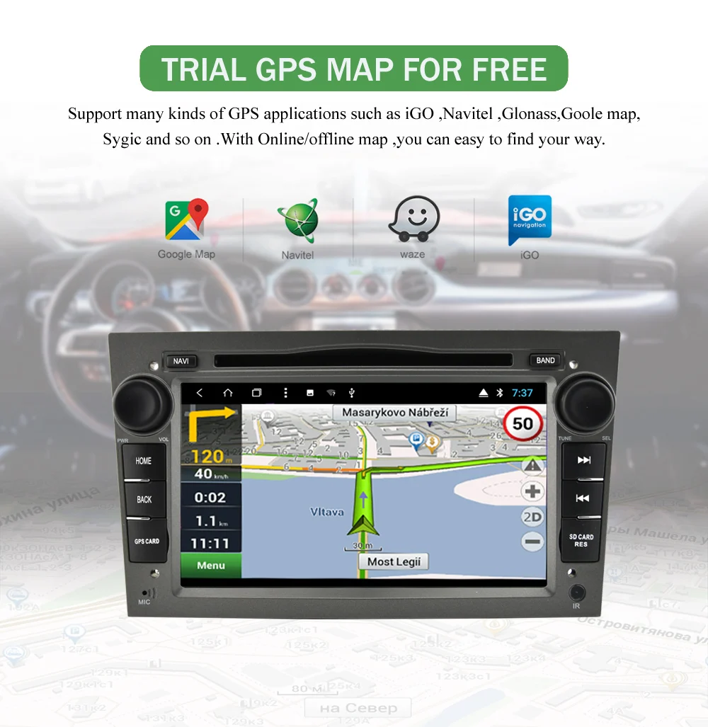 Cheap Bonroad 2Din Android 9.0 Car DVD Radio For Opel Astra Vectra Antara Zafira Corsa multimedia player GPS Navigation RAM 2G ROM 16G 7