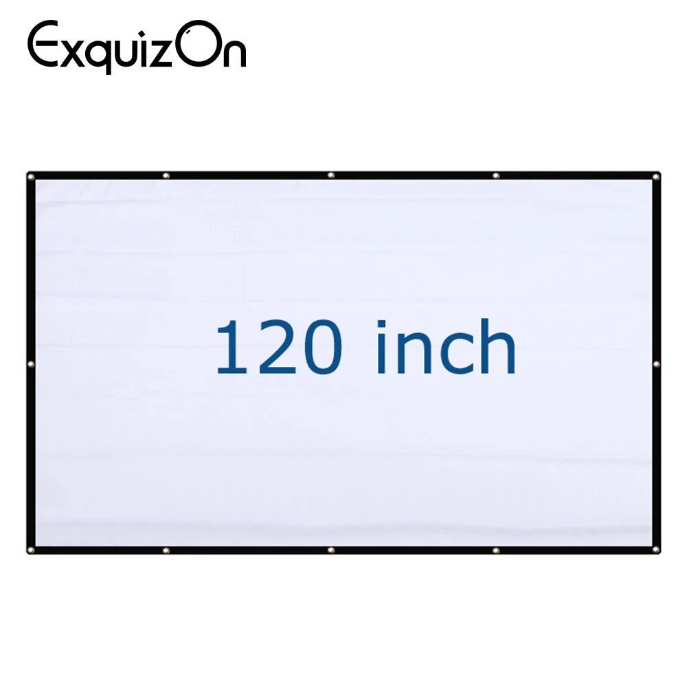 

Exquizon 120 inch 16:9 Tabletop PVC Projector Screen for Home Theater Business meetings light penetration for ptojrctor