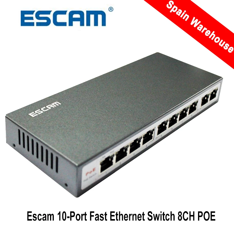 bilder für Escam 8ch poe-switch 10/100 m 150 mt abstand 120 watt 2 lan-anschluss für Ip-kamera CCTV-System NVR POE Netzteil POE 8CH bilder für Escam 8ch poe-switch 10/100 m 150 mt abstand 120 watt 2 lan-anschluss für Ip-kamera CCTV-System NVR POE Netzteil POE 8CH