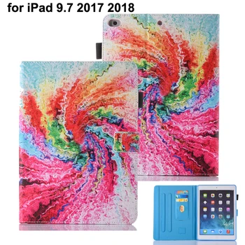 

for iPad 9.7 2017 leather stand cover,cute butterfly flower painted case soft cover coque for ipad 9.7inch 2018 with card slots