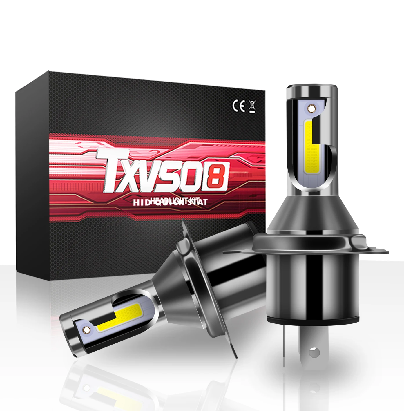TXVSO8 2 шт. светодиодный H4 автомобильный светильник с откидной крышкой COB Chips 28000LM