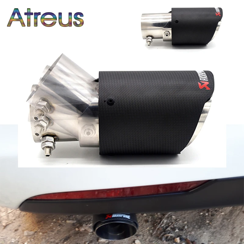 

Universal Carbon Adjustable Angle Akrapovic Tip Exhaust Pipe for Subaru Forester Toyota Yaris Corolla RAV4 Auris Avensis prius