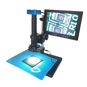 

1080P 60FPS 21MP HDMI Electronic USB Digital Video Microscope Camera +180X 300X C-Mount lens +144 Led ligths+10.1"LCD Monitor