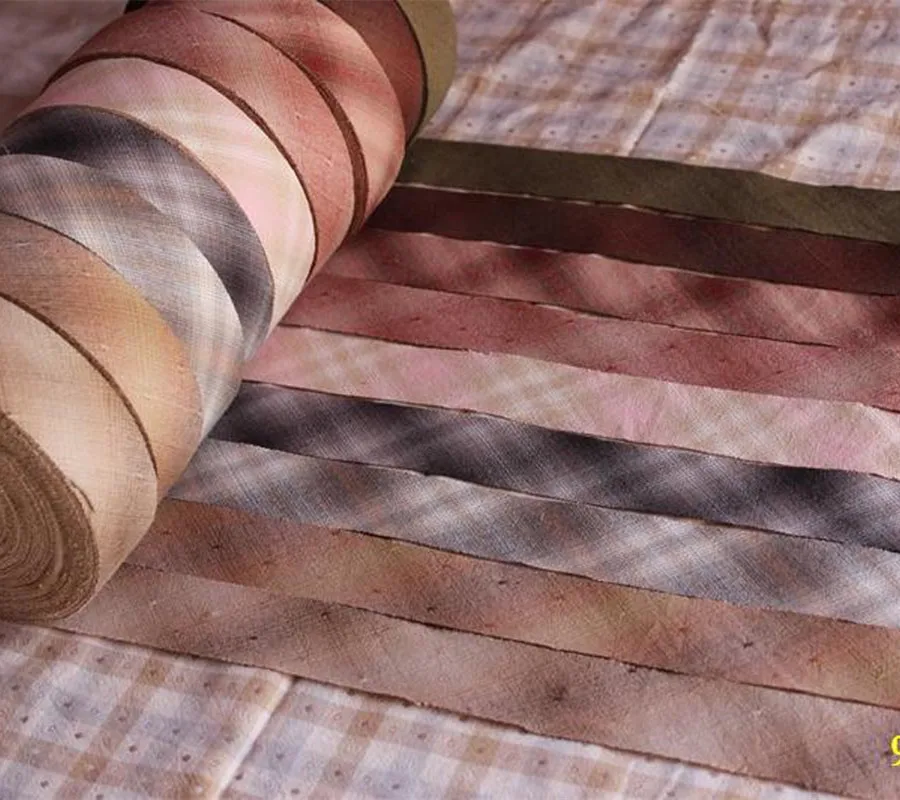 

4cm Grid Stripe Yarn Dyed Cotton Bias Binding Tapes Ribbon, Handmade Patchwork Cotton Fabric Trimming Sewing Accessories 20 met