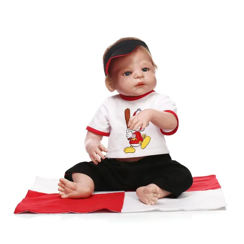 

23Inch/58cm Reborn Baby Dolls Full Body Silicone Realistic Reborn Dolls Looted Mohair for Girl Gifts Bebe Bonecas Brinquedos
