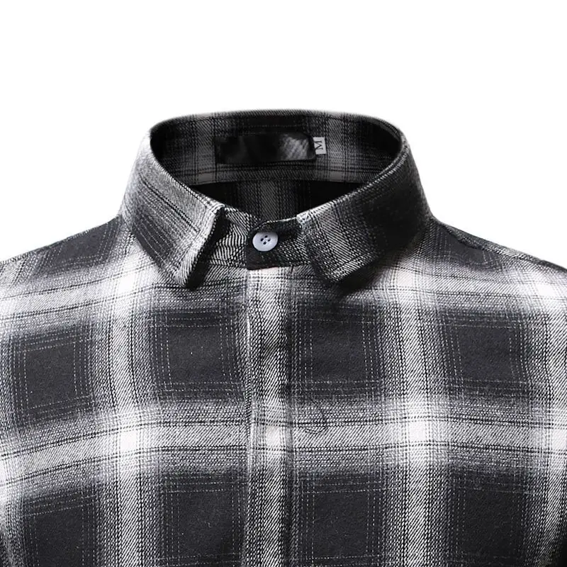 Black Plaid Red Checkered Shirt Mens Fashions Chemise Homme Dress Shirts Mens Short Sleeve Button-Down Blouse Men Clothes YS54 (7)