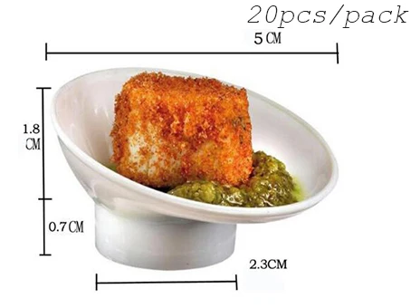 Акция-вечерние поставщики, одноразовая пластиковая посуда, 75*80 мм прозрачная десертная мини-тарелка для закусок, 20/упаковка - Цвет: White